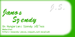 janos szendy business card